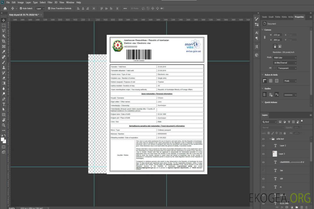 Visa électronique AZERBAÏDJAN template Visa électronique AZERBAÏDJAN template